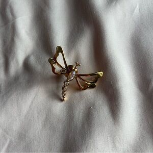 Vintage Gold Dragonfly Brooch Pin